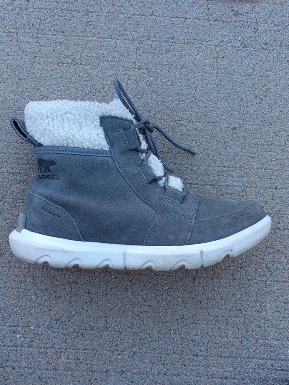 Sorel Explorer Next Carnival Boots Gray Leather Womens Size 8